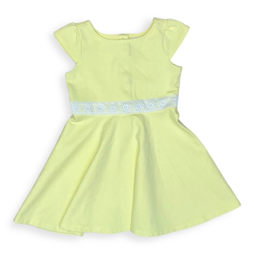 Janie and Jack girls yellow “crochet trim ponte” dress